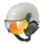 CP Carachillo skihelm wit crème met single spiegel vizier (2 Keuzes) 2122 CP702sm